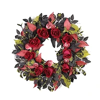 24" Black & Red Rose Wreath by Ashland®