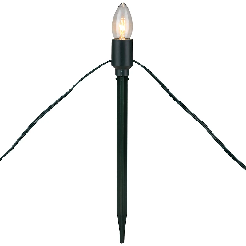 Mighty Light Clear C9 Christmas Pathway Marker Set, Green Wire