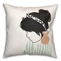 Mint Girl Throw Pillow