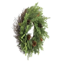 24" Pre-Lit Cypress & Pinecone Wreath by Ashland®