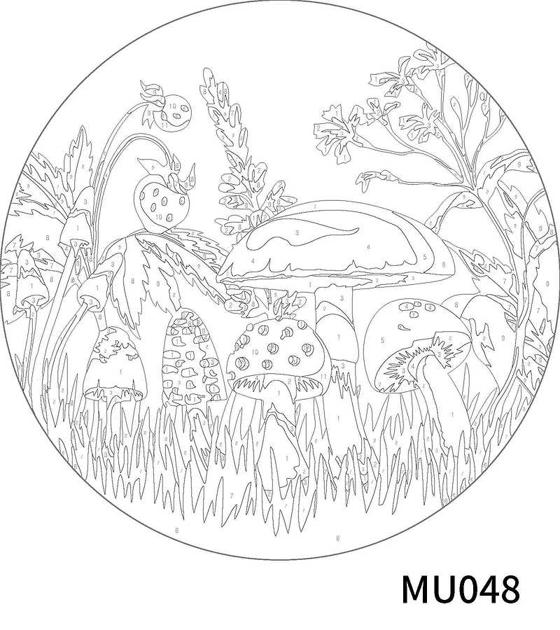 Mushroom Paint-by-Number Plywood Surface Kit by Artist's Loft®