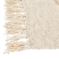 Hello Honey® Cream Cotton Blend Bouclé Throw with Fringe