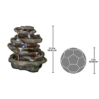 Design Toscano Ribbon Ridge Cascading Waterfall Illuminated Garden Fountain