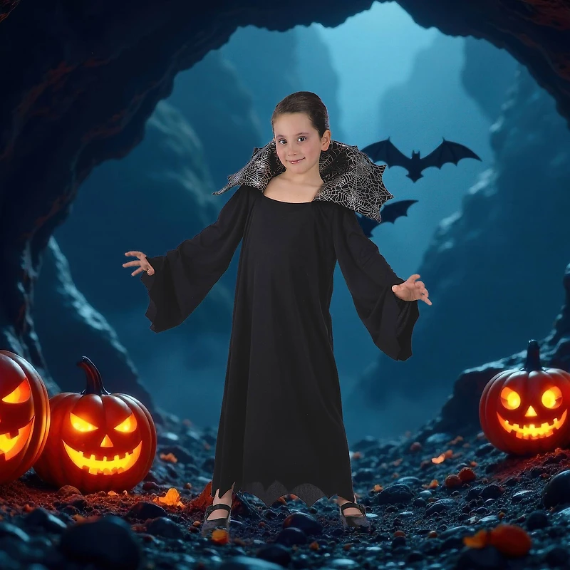 Black & Gray Vampire Girl's Costume
