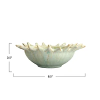 Hello Honey® 8.5" Assorted Celadon Stoneware Sunburst Shaped Serving Bowl with Opal Reactive Glaze