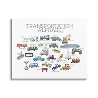 Stupell Industries Kids Educational Transportation Alphabet Canvas Wall Art