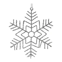 Glittered Silver Snowflake Wire Ornament Set