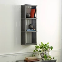 Gray Wood Contemporary Wall Shelf, 34" x 12" x 7"