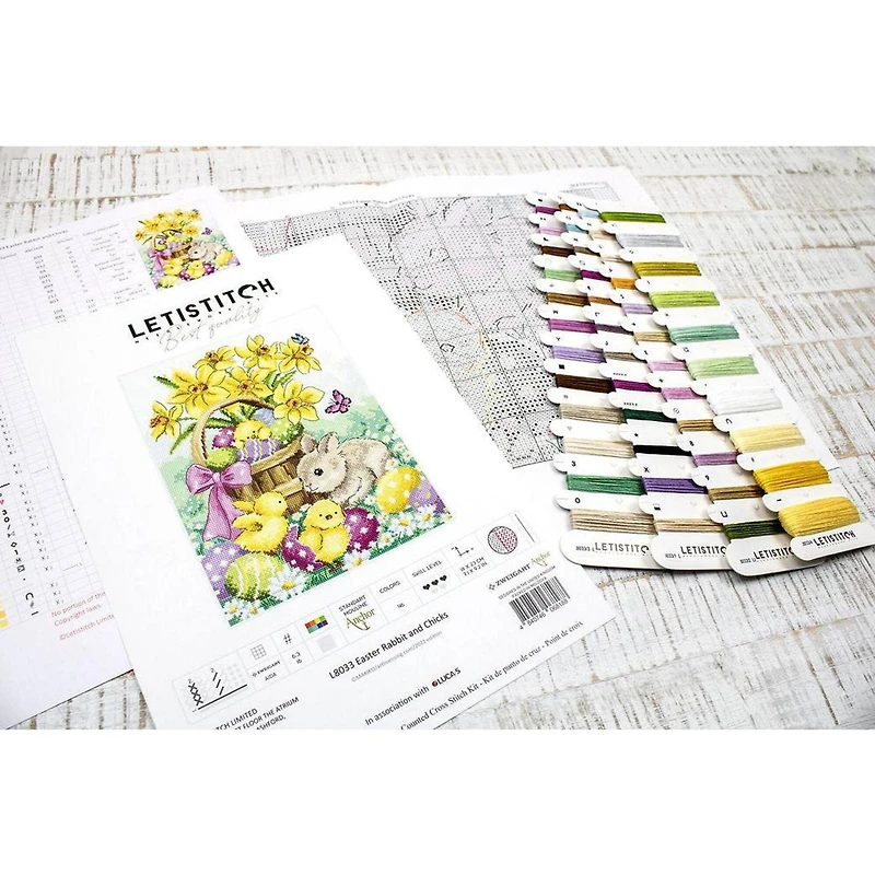 Letistitch Counted Cross Stitch Kit Easter Rabbit and Chicks