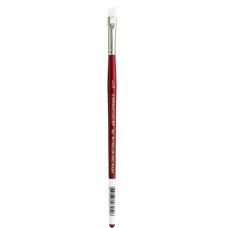 Connoisseur® White Taklon Short Hanlde Angular Brush