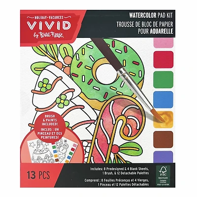 VIVID by Brea Reese® Christmas Cookies Watercolor Pad Kit