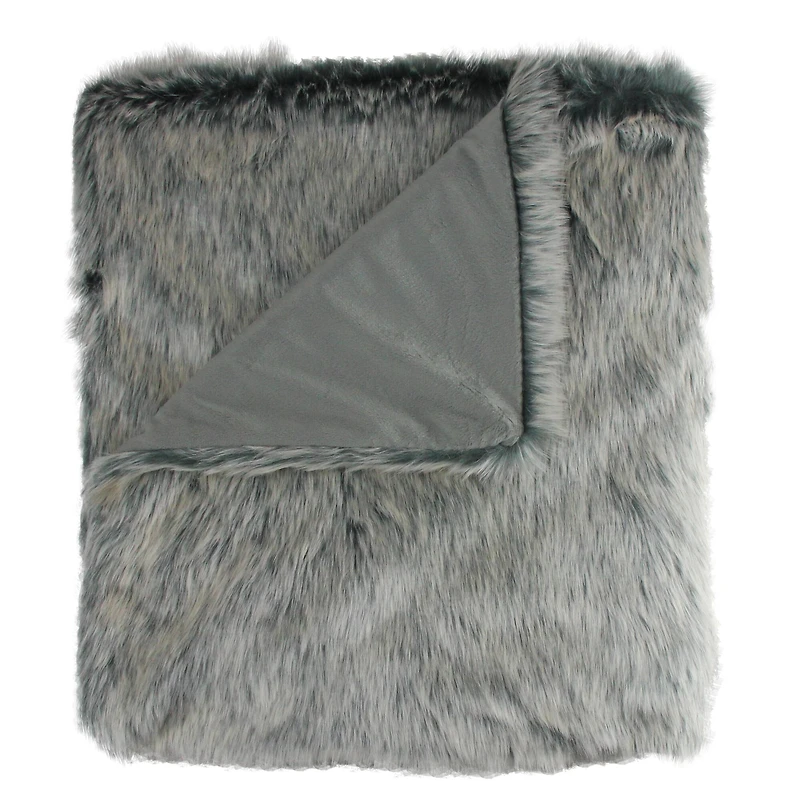 White & Gray Super Plush Throw Blanket