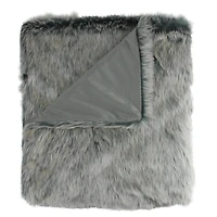 White & Gray Super Plush Throw Blanket