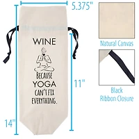 Personality Case™ Yoga Can't Fix Everything Canvas Wine Bag