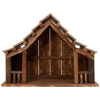 Wooden Nativity Stable with Railing  - 20.25"