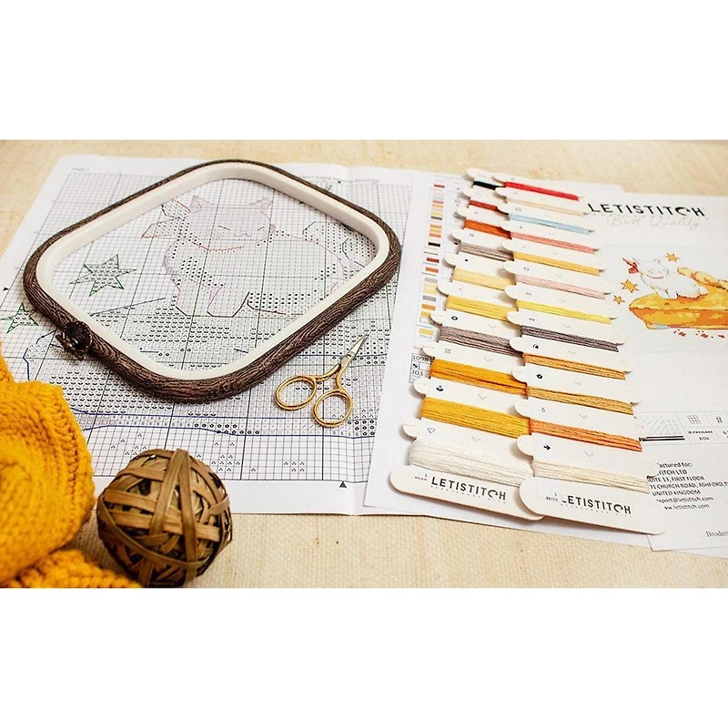 LetiStitch Eating Sleeping Stretching Counted Cross Stitch Kit