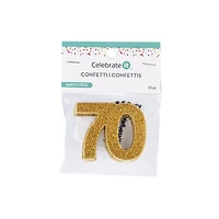 2" Gold 70 Glitter Confetti, 20ct. by Celebrate It™