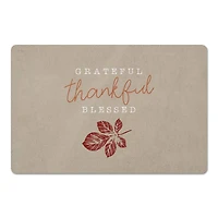 Grateful Thankful Blessed Leaf Floor Mat