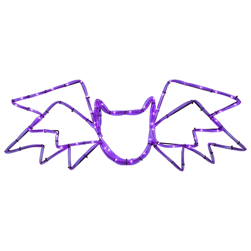 23.5" LED Purple Bat 4 Function Halloween Window Silhouette