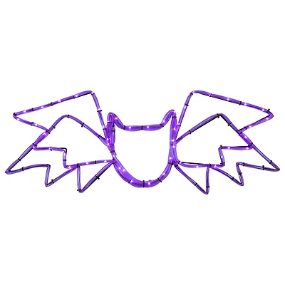 23.5" LED Purple Bat 4 Function Halloween Window Silhouette