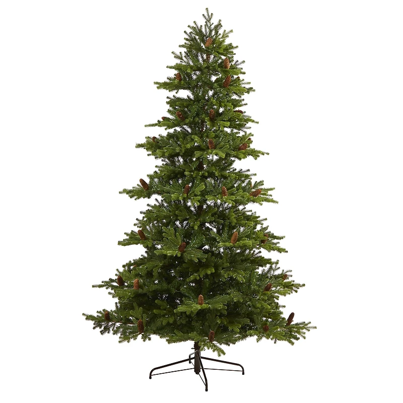 7.5ft. Pre-Lit Yukon Mountain Fir & Pinecones Artificial Christmas Tree with Clear Lights