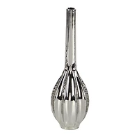 13" Silver Ceramic Glam Vase Set