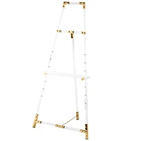 56.5" Clear Acrylic Plastic Adjustable 7-Tier Display Easel with Gold Accents & Chain Support