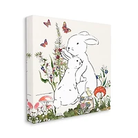 Stupell Industries Rabbit Hugs in Spring Meadow Wall Art