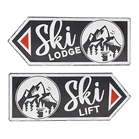 Black Ski Lift & Ski Lodge Décor Set