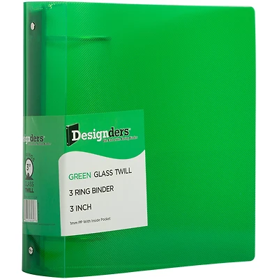 JAM Paper Designders® 3" Green Plastic 3 Metal Ring Binder