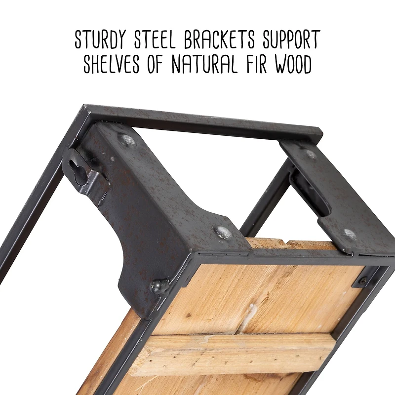 Honey Can Do Floating Decorative Metal & Wood Wall Shelves Set