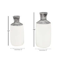 The Novogratz White Stoneware Coastal Style Vase Set