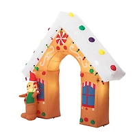 Glitzhome® 8ft. LED Lighted Gingerbread House Inflatable Décor