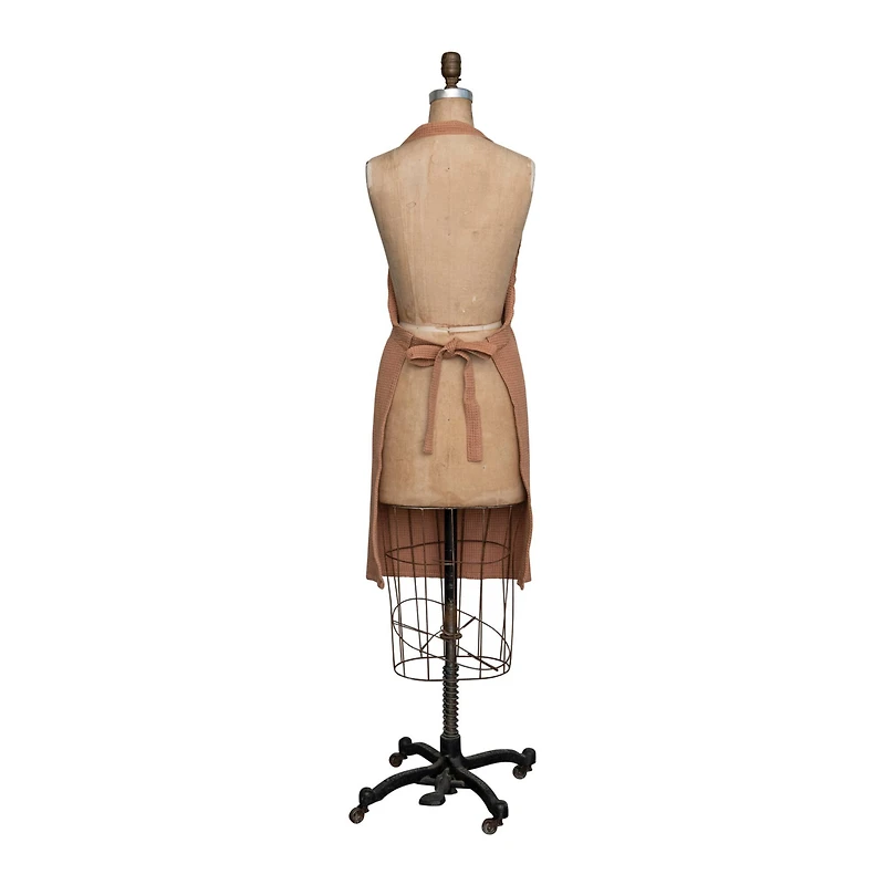Hello Honey® Terra Cotta Woven Linen & Cotton Waffle Apron with Pocket