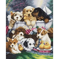 Luca-S Bath Time Pups Counted Cross-Stitch Kit