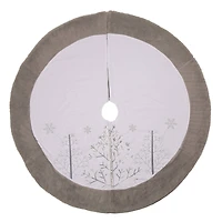 Glitzhome® 48" White Fleece Christmas Tree Skirt