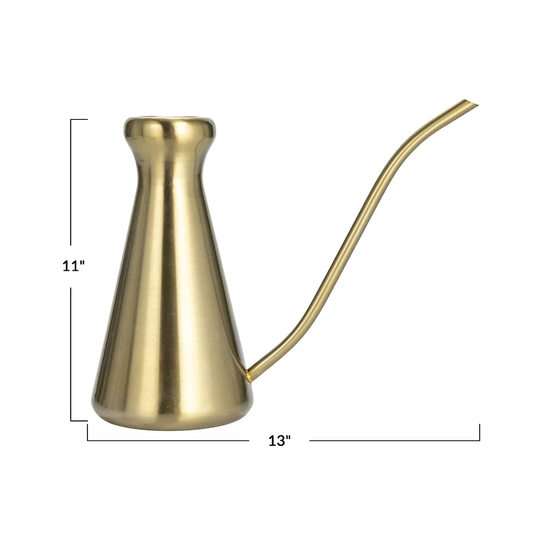 Hello Honey® 11" Brass Finish Stainless Steel Watering Can