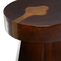 Brown Wood Contemporary Accent Table, 20" x 16" x 16"