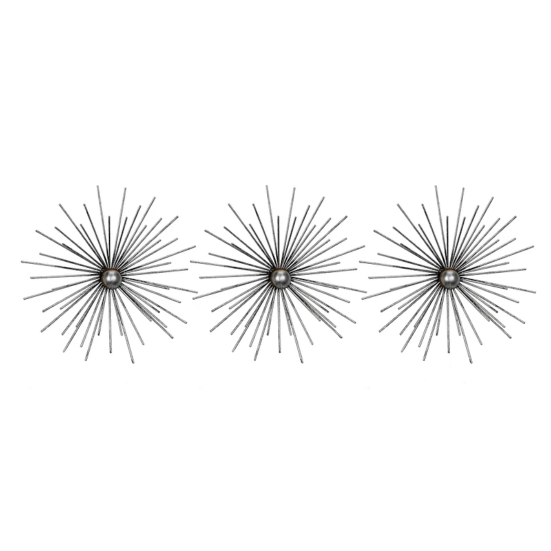 Habitat Cabers Silver Starbursts Metal Wall Art