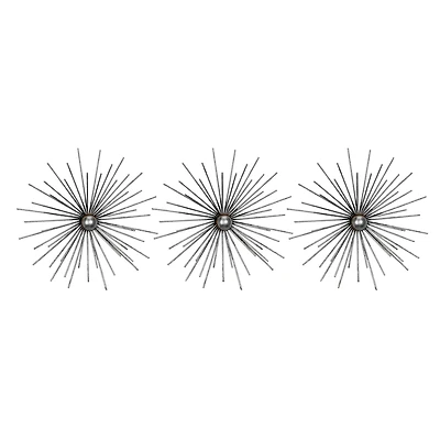Habitat Cabers Silver Starbursts Metal Wall Art