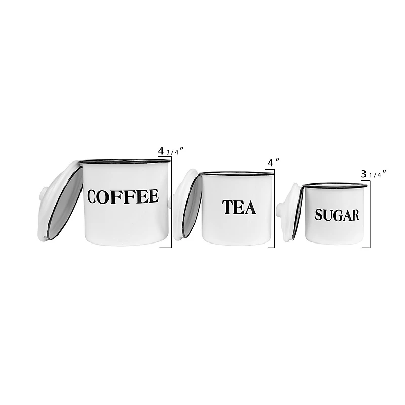 Hello Honey® Metal Coffee, Tea & Sugar Containers Set