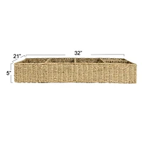 Hello Honey® 32" x 21" Natural 5-Section Handwoven Seagrass Tray