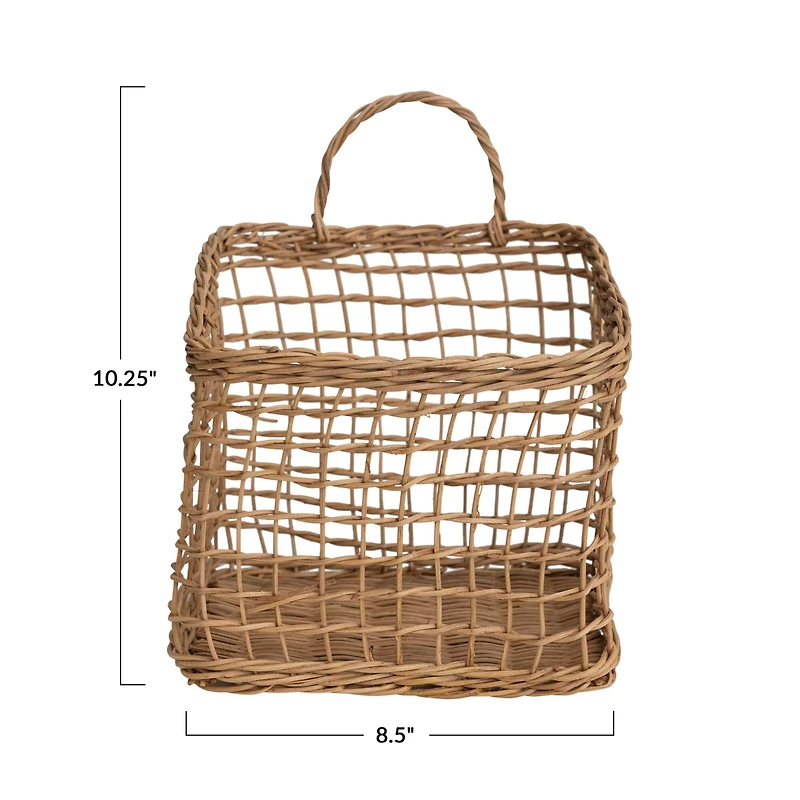 Hello Honey® Natural Woven Rattan Wall Hanging Basket