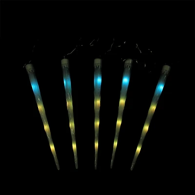 Set of 5 Color Changing Snowfall Christmas Light Tubes 19.5"