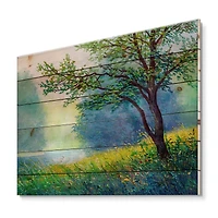 Designart - Summer Forest With River and Waterfall