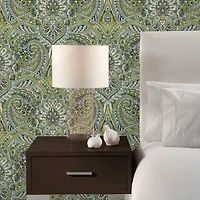 RoomMates Swept Away Green Peel & Stick Wallpaper