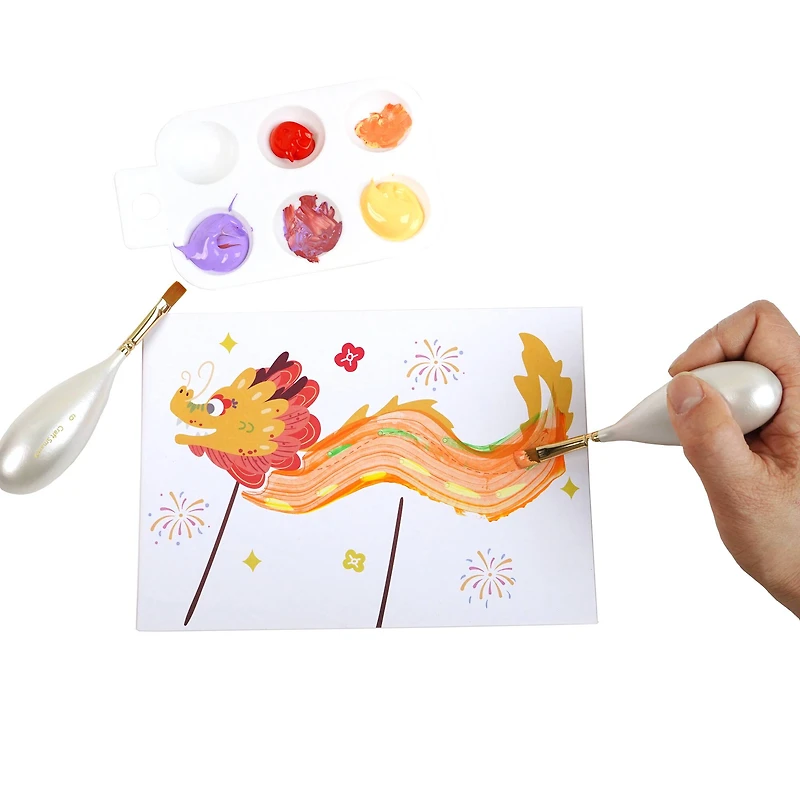 Size 6 Flat Multipurpose Synthetic Brushes with Egg Shaped Handles, 3ct. by Craft Smart®