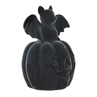 6.5" Flocked Bat on Jack-O'-Lantern Tabletop Accent by Ashland