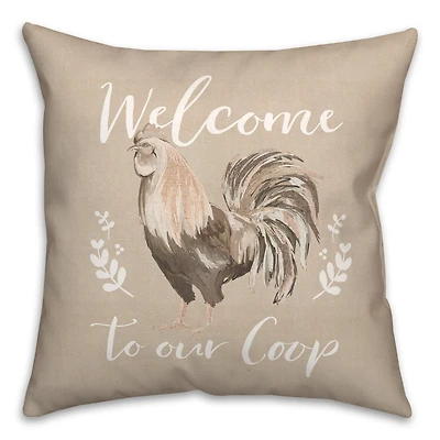 Welcome To Our Coop Throw Pillow