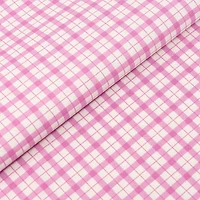 SINGER Pink Check Cotton Fabric